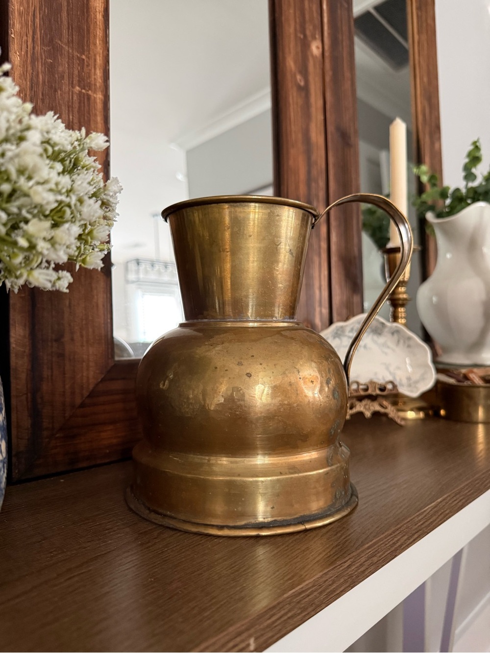 Vintage Brass Pitcher Vase